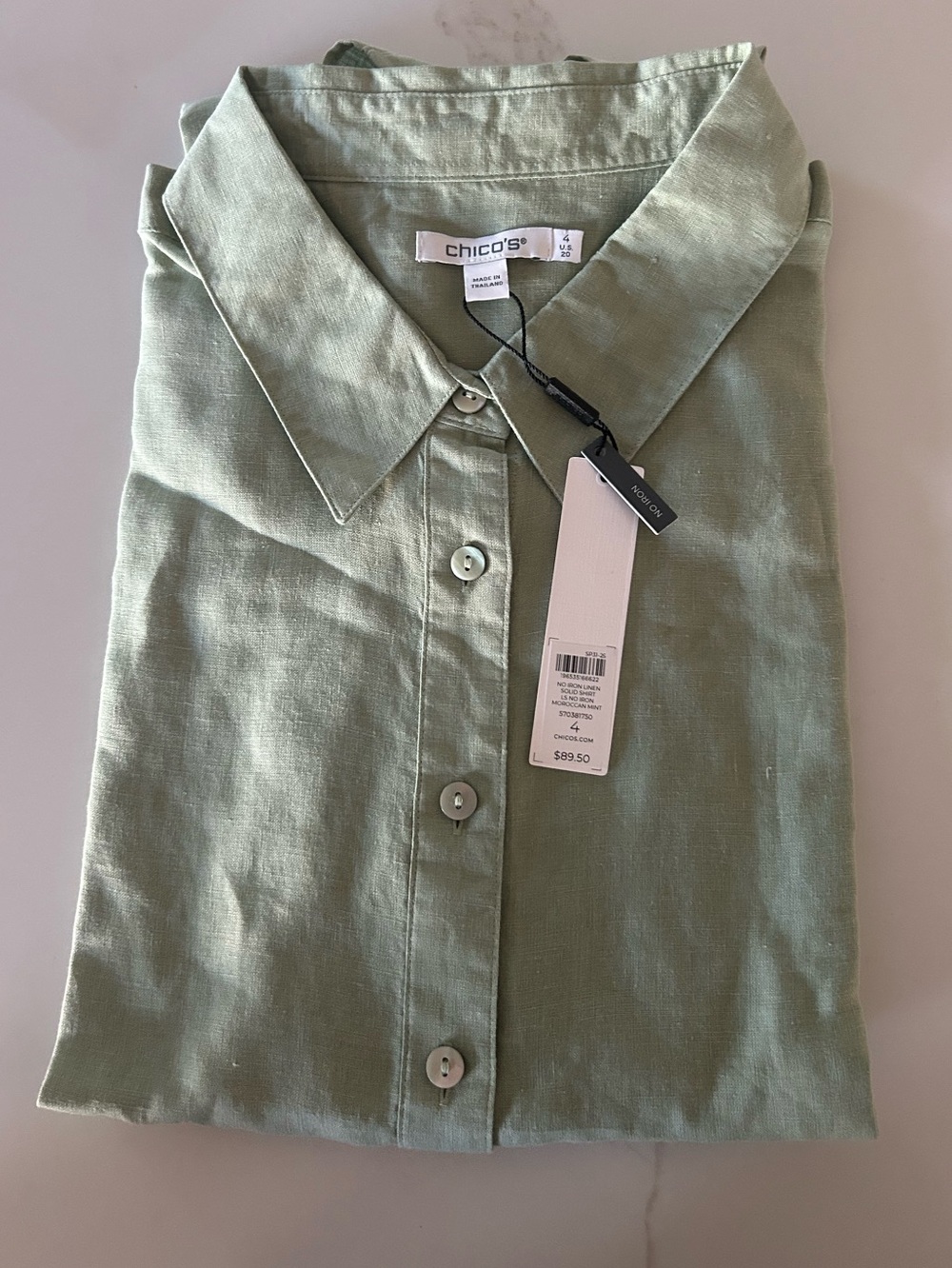 NWT Chico's No Iron™ Linen Shirt